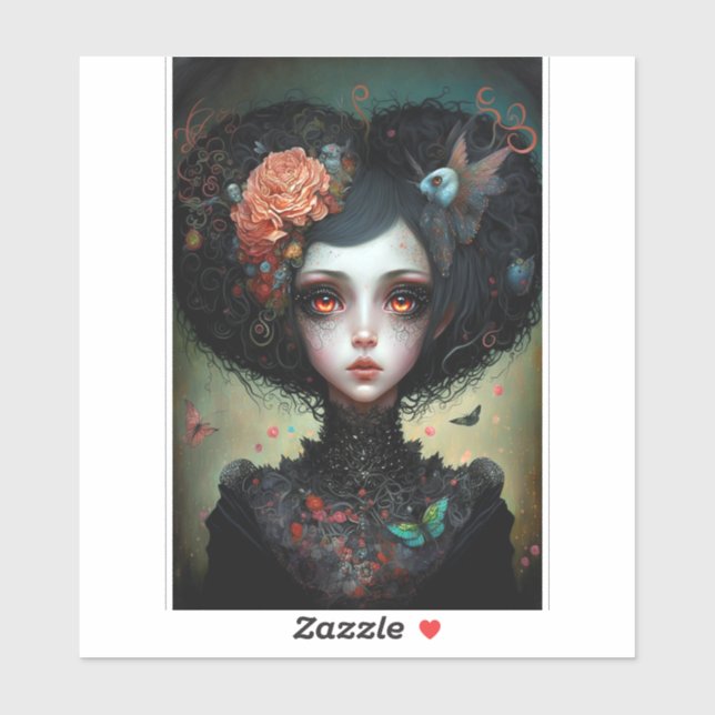 Goth Creepy Cute Girl Gothic Sticker (Sheet)