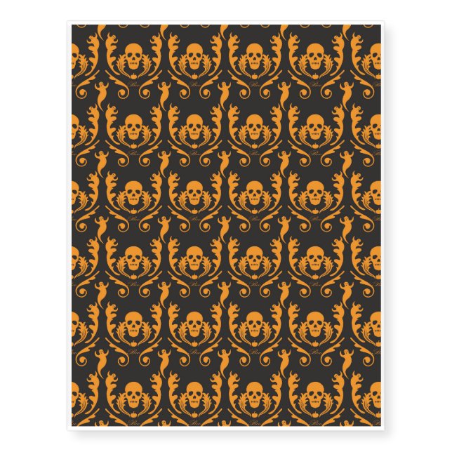 Goth Damask Temporary Tattoos (Front)