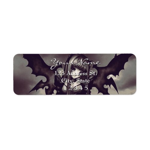 Goth Dark Anime Fairy Return Address Label