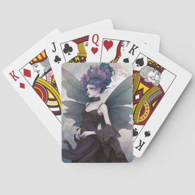 Goth Dark Fairy Girl Fantasy Art Poker Cards (Back)