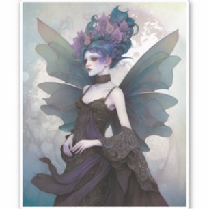 Goth Dark Fairy Girl Fantasy Art Sticker
