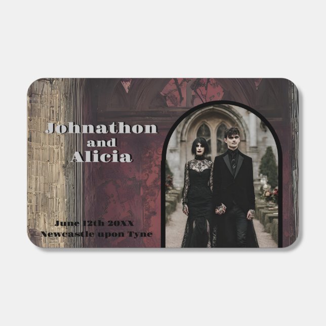Goth Dark Moody Wedding Marriage Matchboxes (Front)