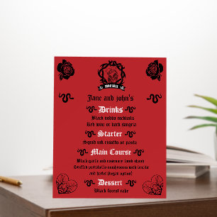 Goth Dark Romance Wedding Menu Foam Board