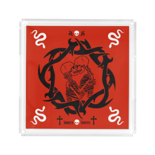 Goth Dark Romantic Lovers Gift Acrylic Tray