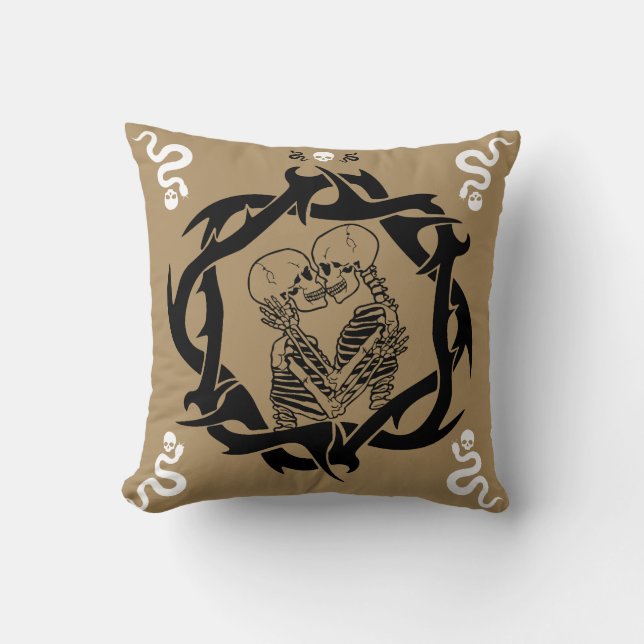 Goth Dark Romantic Lovers Gift Throw Pillow (Front)