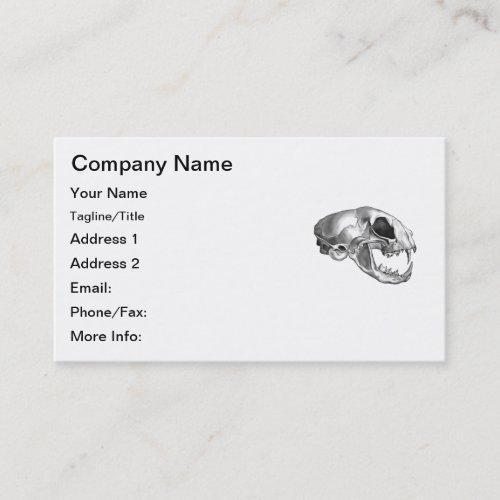 Goth Dead Cat Skull Silver Feline Skeleton Business Card