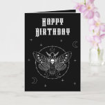 Goth Deaths Head Hawk Moth Birthday Card