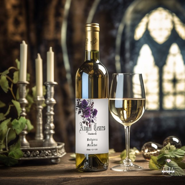 Goth Deep Amethyst Purple White Wine  Wine Label (Creator Uploaded)