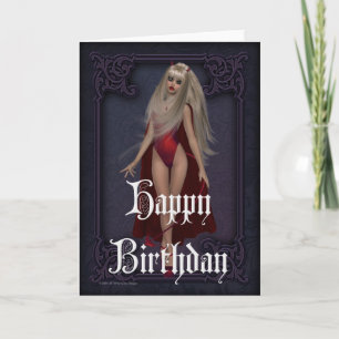 Goth Devil Woman 3 Happy Birthday Card