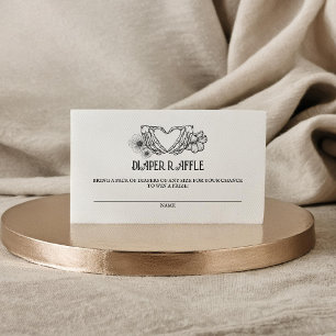 Goth Diaper Raffle Baby Shower Skull & Flowers Enclosure Card