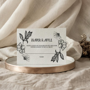 Goth Diaper Raffle Baby Shower Tattoo Flowers Rock Enclosure Card