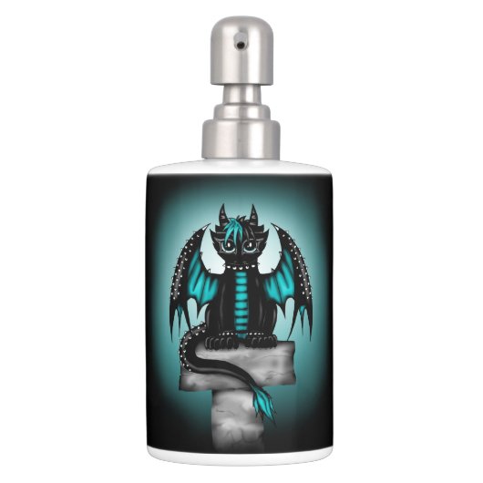 Goth Dragon Soap Dispenser And Toothbrush Holder (Front)