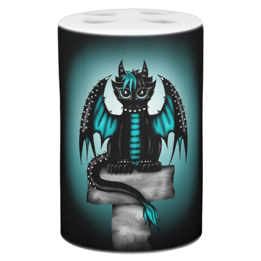 Goth Dragon Soap Dispenser And Toothbrush Holder (Front)