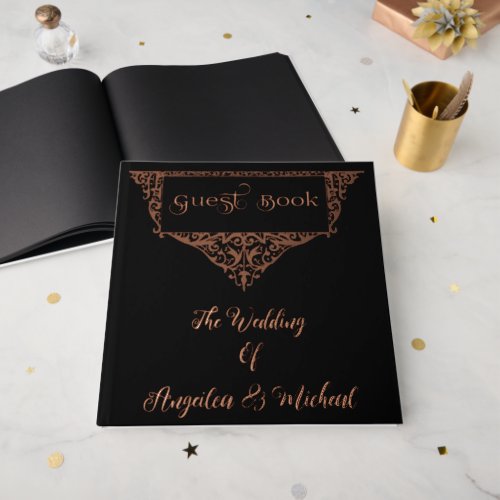 Goth Elegant Vintage Foil Foil Guest Book