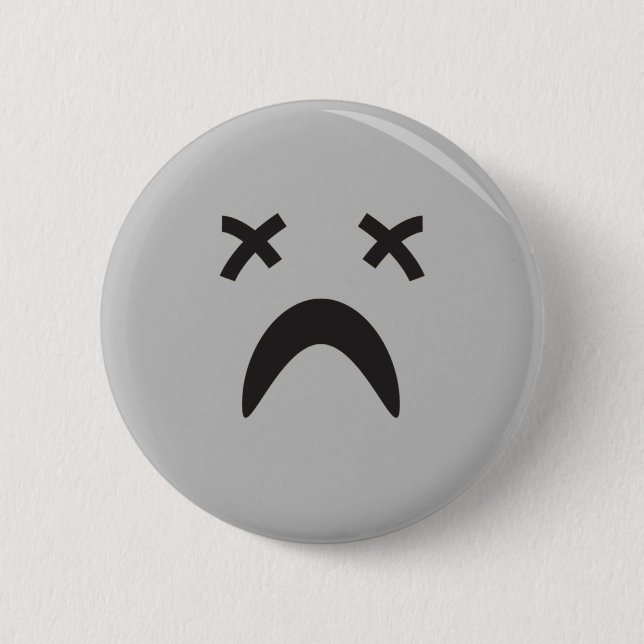 goth emo face button (Front)