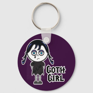 Goth Emo Girl Keychain