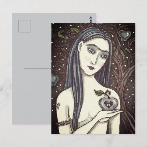 GOTH EVE, DARK GARDEN OF EDEN, WOMAN, SERPENT POSTCARD
