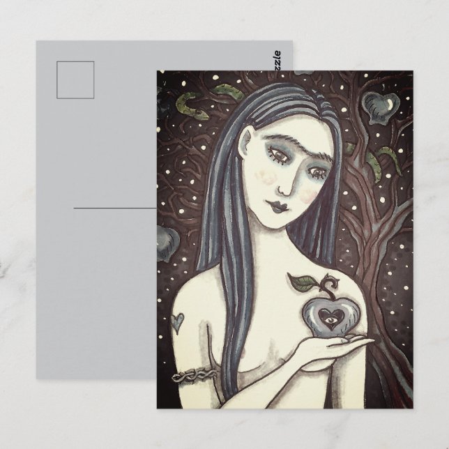 GOTH EVE, DARK GARDEN OF EDEN, WOMAN, SERPENT POSTCARD (Front/Back)