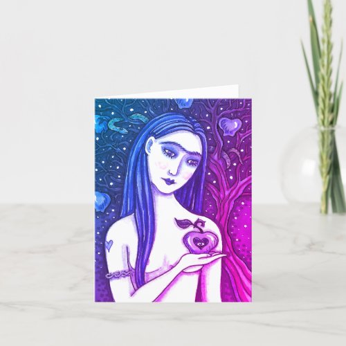 GOTH EVE DARK SIDE OF EDEN APPLE  SERPENT Blank Card