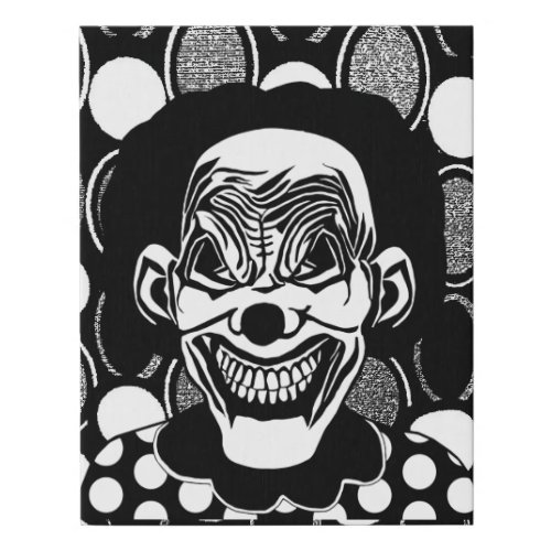 goth Evil Monster creepy Clown Scary Circus art Faux Canvas Print