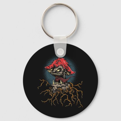 Goth Evil Punk Monster Mushroom 87 Keychain