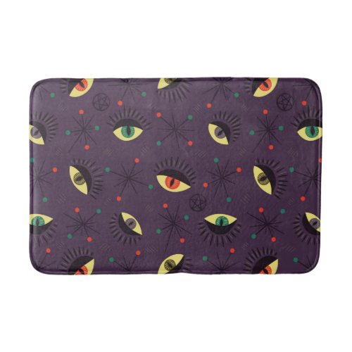 Goth Eyes Witchy Purple Pattern Occult Bath Mat