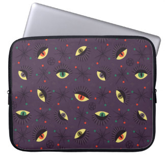 Goth Eyes Witchy Purple Pattern Occult Laptop Sleeve