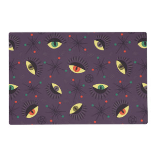 Goth Eyes Witchy Purple Pattern Occult Placemat