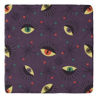 Goth Eyes Witchy Purple Pattern Occult Trivet