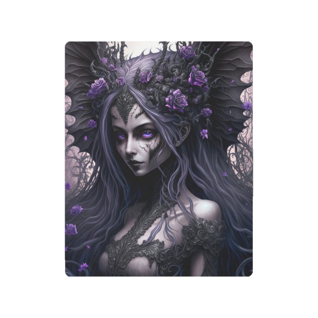 Goth Fairy Dark Fantasy Art Metal Print (Front)