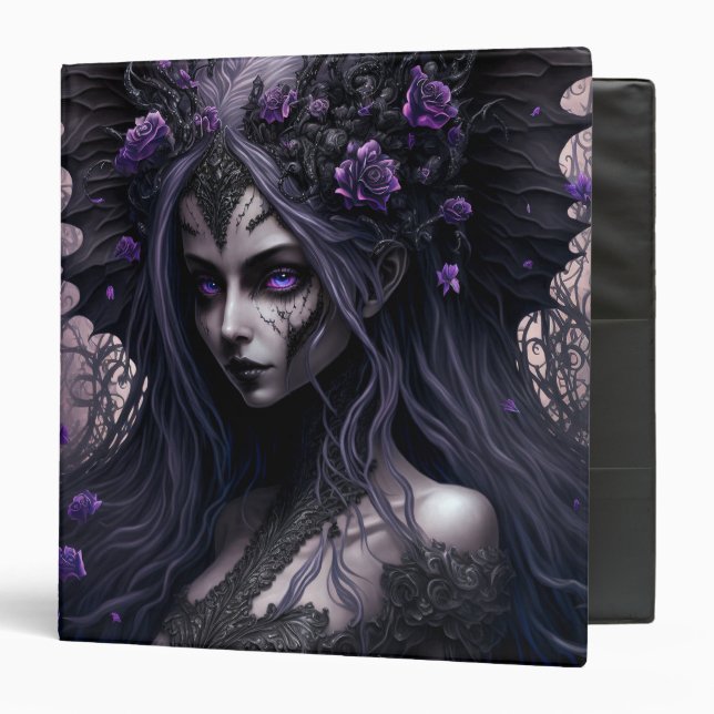 Goth Fairy Gothic Fantasy Art 3 Ring Binder (Front/Inside)