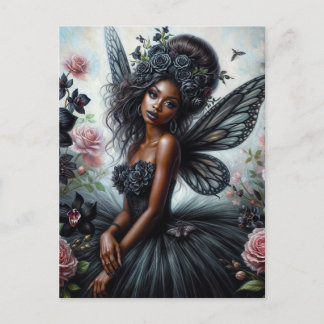 Goth Fairy With Dark Skin Postcard