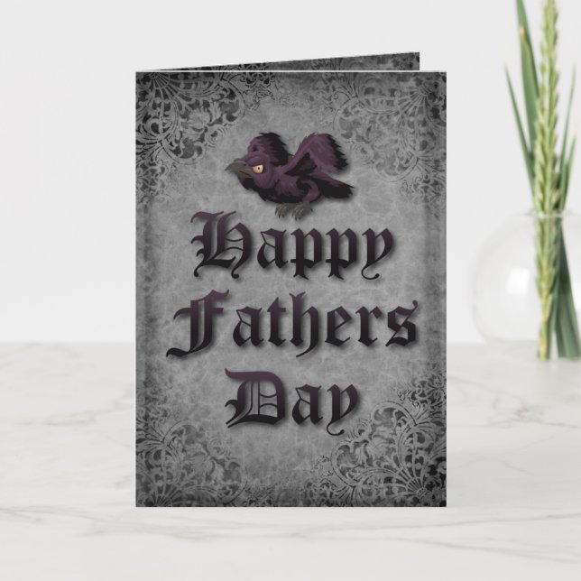 Goth Father Raven Fathers Day Card (Front)