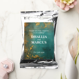 Goth Floral teal And Gold Coffee Drink Mix