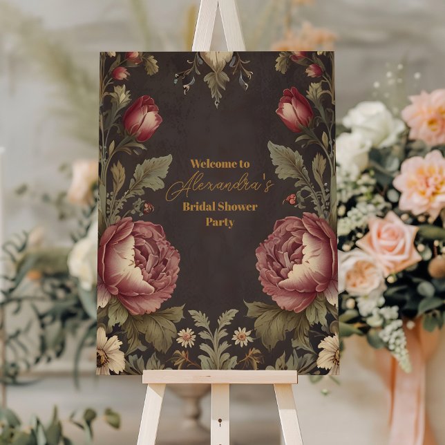Goth Floral Victorian Bridal Shower Foam Board (Creator Uploaded)