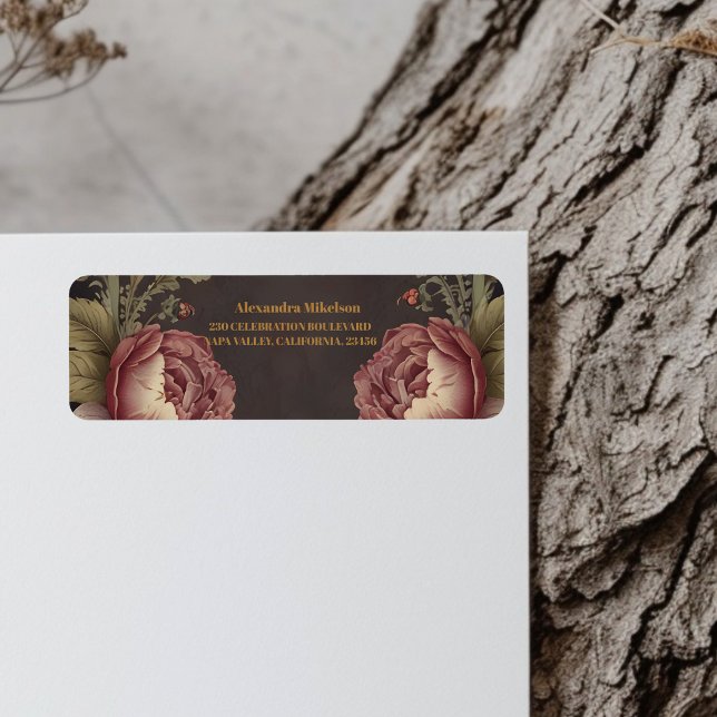 Goth Floral Victorian Bridal Shower Label (Creator Uploaded)