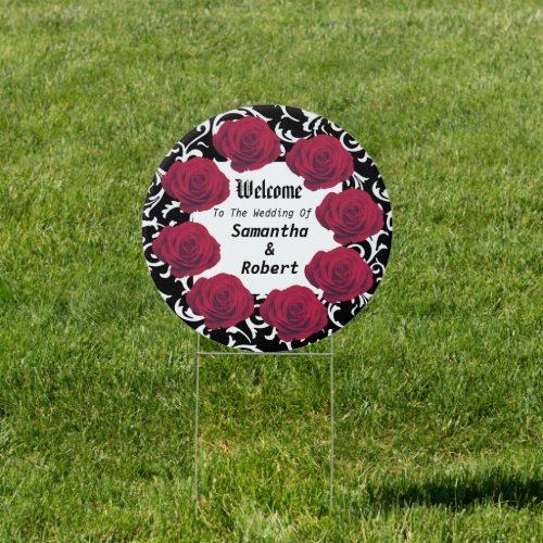 Goth Floral Welcome Wedding  Sign