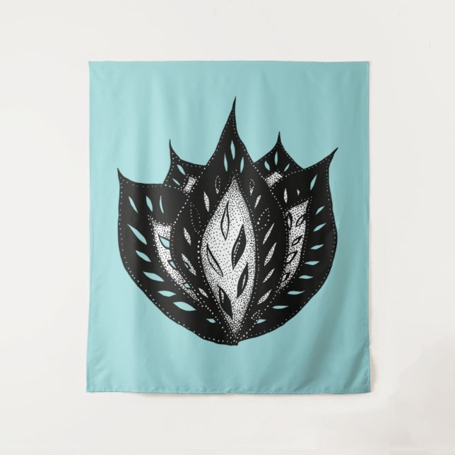 Goth flower abstract tattoo design tapestry (Front)