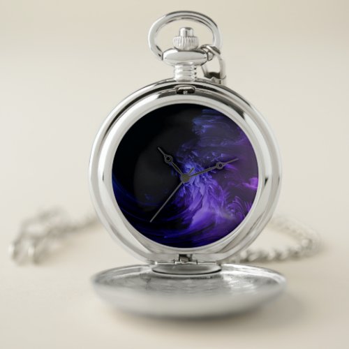 Goth Fluid Pour Purple Pocket Watch