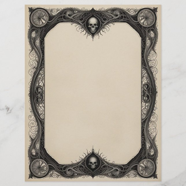 Goth Frame with Skulls Letterhead (Front)