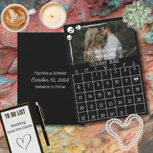 Goth Fun Dark Moody Skulls Wedding Save The Date