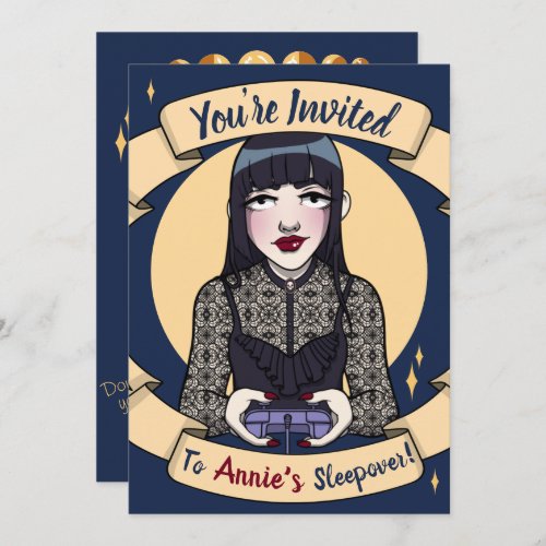Goth Gamer Girl Sleepover Invitation