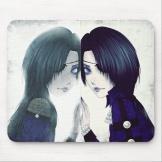 Goth ghost twin mouse pad