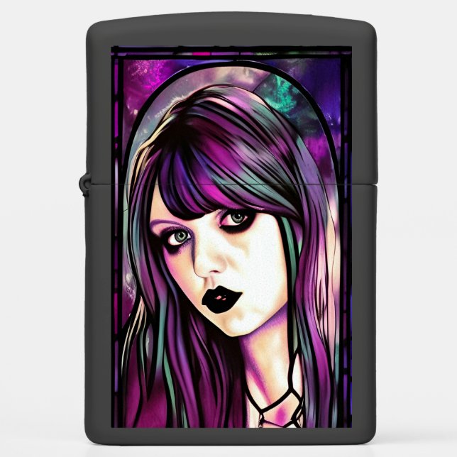 Goth Girl #2 Zippo Lighter (Front)