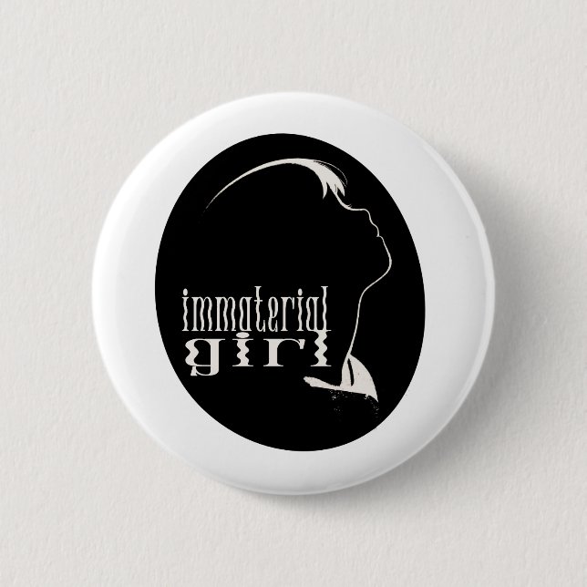 Goth Girl Aesthetic Material Girl Dead Ghost Girl Button (Front)