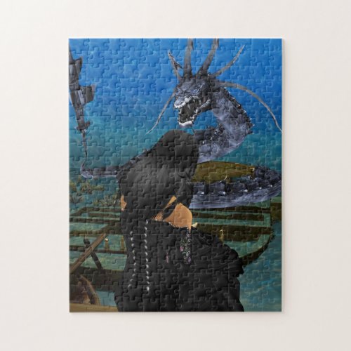 Goth Girl And Dragon Puzzle