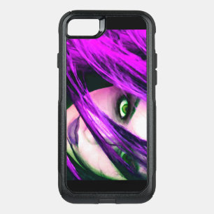 Goth girl artwork purple phone case cover