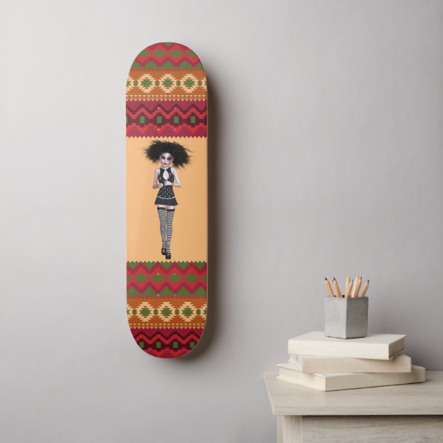 GOTH GIRL FUNKY SKATEBOARD FOR HER (Wall Art)