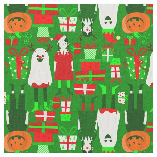 goth girl halloween christmas ghost  fabric