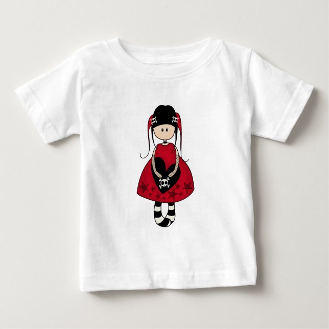 Goth Girl in Red Dress Baby T-Shirt (Front)